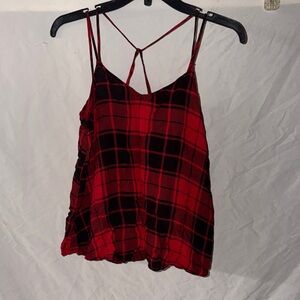 Red and Black Plaid Camisole/crop top